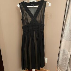 Banana Republic Black Sheer Midi Dress